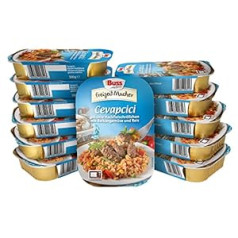 ‎Buss Buss Cevapcici Ready Meal – Classic Leisure Maker – With Vegetables by the Balkans and Rice – Ready Food in Canned Foods Long Lasting – Microwave – 12 x 300 g