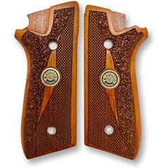 Zib Handles for Taurus PT59, PT92, PT99, PT100, PT101, PT917 Wooden Handles, Smooth Handmade, Birthday, New Year, Sports for Men and Veterans (Taurus - Brown)
