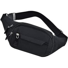 Fanny Pack Große Kapazität Hüfttasche Multifunktionale Bauchtasche für Reisen Wandern Laufen Outdoor Sport, Schwarz , Sport