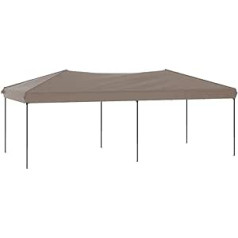 vidaXL Party Tent Marquee Camping Gazebo Folding Gazebo Garden Tent Barbecue Tent Patio Garden Gazebo Steel Frame Waterproof Foldable Taupe 3 x 6 m