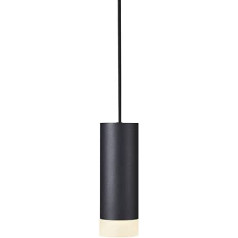 SLV ASTINA Pendant Light, Dimmable Pendant Light, Pendant Lamp for Living Room, Bar, Dining Room, Ceiling Lamp in Exclusive Cylinder Design (Material Aluminium, GU10 Bulb, Black)