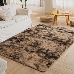 ROHATIM Deep-Pile Rug Living Room Super Soft Shaggy Rug Fluffy Soft Area Rug Bedroom Rugs Super Soft Fluffy Children's Mat Carpet (Brown, 200 x 300 cm)