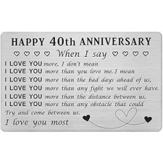 Yobent 40th Wedding Anniversary Card for Men Women 40th Wedding Anniversary Gift for Him Her Husband Wife Personalized 40th Anniversary Decoration