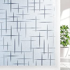 DOWELL Privacy Film Window Film Privacy Window Film 60 x 400 cm Self-Adhesive Opaque Motif Adhesive Film Frosted Glass Film Windscreen Film for Bathroom Shower Cubicle Glass Doors Bathroom Window