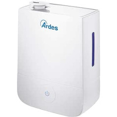 ARDES - AR8U10 Ultrasonic Humidifier NEBULO 30 W, Professional Room Humidifier for Home and Office, Capacity 4 Litres, 3 Steam Levels, with Large Touch Control Panel, Quiet and Elegant, White