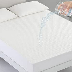 Coriwell Waterproof Mattress Protector – 140 x 200 cm Waterproof Mattress Cover Mattress Topper Breathable Mattress Cover Mattress Protector Made of Bamboo Mattress Protective Cover – Mattress