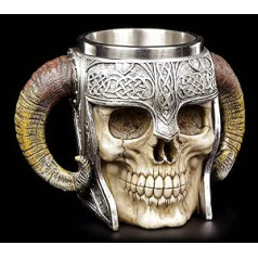 Nemesis Now B2091F6 Wikinger Totenkopf Becher 16cm braun