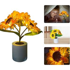 mumisuto Sunflower Light, USB Rechargeable Sunflower LED Night Lamp, Artificial Sunflower Light for Women for Mother's Day, Anniversary, Birthday, Christmas, for Home, Living Room, Desktop Decor