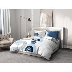 Home Linge Passion | Duvet Cover - 3 Pieces | 100% Cotton - 57 Thread Count | Double - 220 x 240 cm | Lonsdale Blue