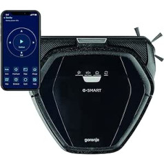 Gorenje RVC 216 BK G∙SMART Vacuum Cleaner Robot with Wiping Function - 2 in 1 Camera/Map Imaging/LI-ION/Gyroscope/App Control/BLDC Motor/90 min/0.5 L/180 ml/60 W/72 dB/Black