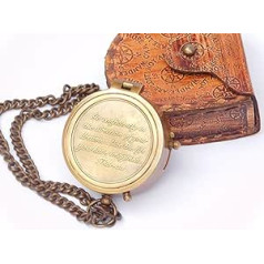 Samara Nautical Thoreau's Go Confidently Quote Engraved Compass with Embossed Leather Case