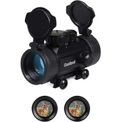 Goetland HD 30 mm Reflective Visor Rifle Scope Red & Green Dot Sight with Flip Up Lens Cap & Mounts