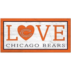 Fan Creations NFL Chicago Bears Unisex Chicago Bears Love Schild Team Color, 6 x 12