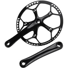 Dilwe Bicycle crank set, single speed crankset, 53 teeth with 170 mm crank arm for road bike, mountain bike