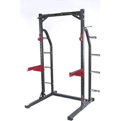 Fuel Fitness Half Cage HR400 Adjustable Squat Stand with Safety Shelves and Weight Plate Stand, Squat Rack, Squat Stand with Pull-Up Bar, Maximum Load 272 kg.