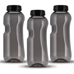 Kavodrink 3 x Tritan Water Bottle 0.5 L Water Bottle Black Sports Bottle BPA Free Bottle 500 ml