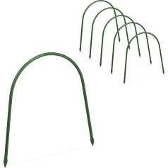 Relaxdays Tunnel arches, set of 6, brackets for plant tunnel and raised bed, H x W: 31 x 33 cm, weather-resistant, flexible, green