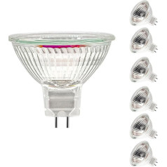 Jaenmsa MR16 Halogen Bulbs, Halogen 12 V 20 W, GU5.3 Halogen Spotlight 2700 K Warm White, MR16 Halogen Bulbs Dimmable, Halogen Reflector Light Bulb Bulbs Bi-Pin, Ceiling Bulbs 280 lm, Pack of 6