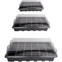 Loveday 24 Seed Trays with Humidity Dome and Cell Insert, 10 Pack, 240 Cells, Mini Propagator for Seeds, Grow Healthy Plants, Heavy Duty