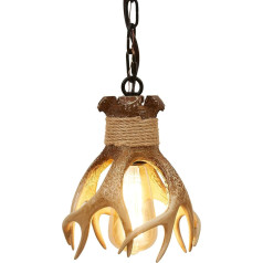 ZenithBeam Kitchen Island Dinning Room Foyer Farmhouse Mini Glass Pendant Light Stag Horn Antler Pendant Light