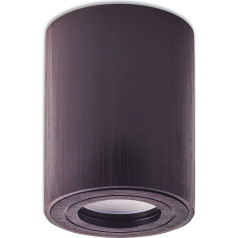 Aufbaustrahler IP44 Bad Außen rund Badezimmer Einbauleuchte Rahmen mit GU10 LED, Farbe:Schwarz, Lichtfarbe:warmweiß, Watt:7 Watt