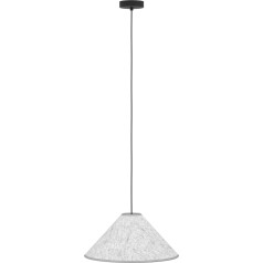 EGLO Alsager, 1-Bulb Pendant Light Over Dining Table, Dining Room Lamp Made of Felt in Grey and Metal in Black, Pendant Light with E27 Socket, Diameter 41 cm