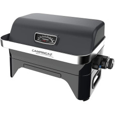 CAMPINGAZ Attitude2go R Gas Barbecue Table Grill with Low Smoke, Portable Balcony Grill Camping Grill with Lid, Thermometer and Cast Iron Grill