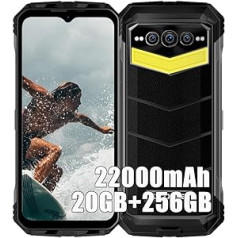 DOOGEE S100 PRO (2023), Helio G99 20GB + 256GB, 22000mAh Battery, 4G Smartphone without Contract, 108MP Camera (20MP Infrared) + 16MP + 32MP, Android 12 6.58 Inch, Wireless Charging NFC Black