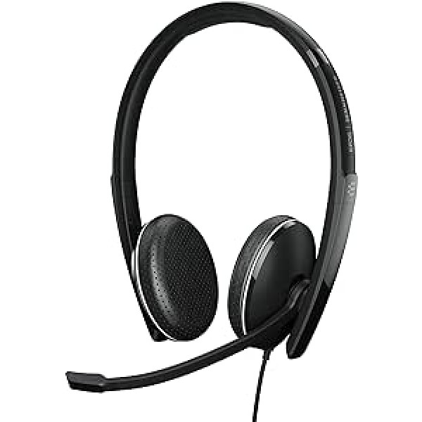 EPOS | Sennheiser Adapt 165 II (1000908) - Wired Double-Sided Headset with 3.5 mm Jack for Mobile Devices - Superior Stereo Sound - Increased Comfort - Noise Limitation Switch - Black