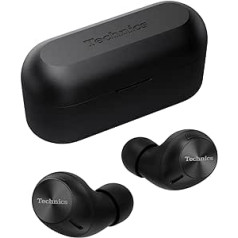 Technics EAH-AZ40M2ES Wireless Earphones with Noise Cancelling, Multipoint Bluetooth 3 Devices, Comfortable In-Ear Headphones with Built-in Microphone, Adjustable Fit, Black