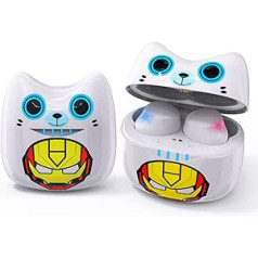 Wireless Headphones with Microphone for Kids School Bluetooth 5.0 Stereo 36 Hours Playback IPX5 Waterproof for Android iOS White