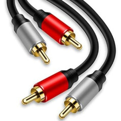 TanQY 4M Gold Plated 2RCA to 2RCA Male to 2RCA Male Stereo Audio Cable for Home Theater, HDTV, Game Consoles, HiFi Systems (4m)