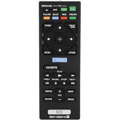 Replacement for RMT-VB201U DVD Remote Control for Sony Blu-Ray BDP-BX370 BDP-S1700 BDP-S3700