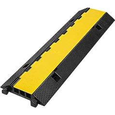 Happybuy Solid Rubber Kerb Ramp 3 Cable Duct Ramp Modules Protective Wire Rope Ramp Cable Tie Protection Cable Cover 1.2 x 1.2 Inch Channel 3 Channel