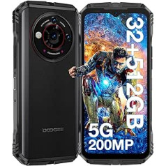 DOOGEE V30 Pro 5G Mobile Phone Shatterproof [2024], 32GB+512GB, 6.58 Inch FHD+120Hz, Android 13 Phone, Shatterproof, 10800mAh 33W, 200MP+24MP Smartphone, Shatterproof, IP69K/IP68/Dual SIM/NFC/WiFi6