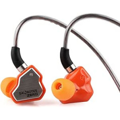 LINSOUL 7Hz Salnotes Zero HiFi 10 mm Dynamic Driver In-Ear Headphones IEM with Metal Composite Membrane, Stainless Steel Front Plate, Removable 2-Pin OFC Cable (Orange, Without Microphone, 3.5 mm)