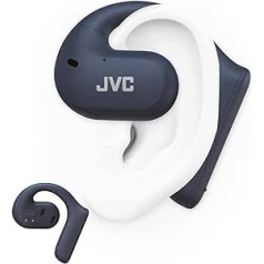 JVC Nearphones HA-NP35T-A, True Wireless Earbuds, Open Ear Design, Noise Cancelling for Clear Assignment, Water Protection (IPX4), Microphone Muting Function, 17 Hours Playback, Bluetooth 5.1, (Blue)