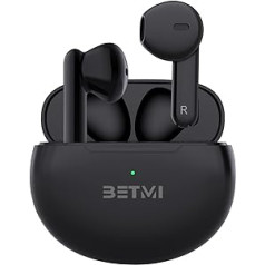 BETMI - True Wireless Earbuds - In-Ear Bluetooth 5.3 Headphones - 40 Hours Playtime, IPX5 Waterproof TWS with Dual Microphone for Sports, Lightweight Headphones for Android iOS/iPhone - Black