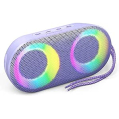 RGB Lights Loud Bluetooth Speaker with Deep Bass Mode, TF Card, True Wireless Stereo Portable Speaker for Outdoor Party Pool Beach Travel