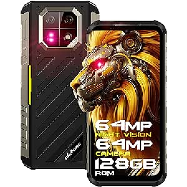 Ulefone Armor 22 Outdoor Smartphone 16G + 128GB ROM Android 13 Outdoor Mobile Phone without Contract 6,600 mAh Display 6.58 Inch Camera 64MP + 64MP Night Vision Camera Dual SIM IP68 Smartphone 2024