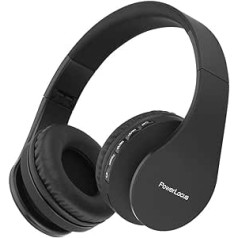 PowerLocus Bluetooth Headphones Over Ear, Wireless Headphones, HiFi Stereo, Foldable Headphones with Microphone, Soft Ear Pads, Micro SD/TF, FM Radio for iPhone/Android/Tablet/Laptop (Black)