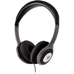 V7 HA520 Deluxe Stereo Headphones with Volume Control - Black/Grey