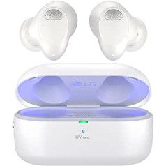 LG Tone Free T90S In-Ear Bluetooth Headphones with Dolby Atmos Sound, Meridian Technology, ANC (Active Noise Cancellation) & UVnano+, White