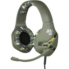 Konix Mythics Nemesis Gaming Headset for PS4, PS5, Switch and Xbox - Microphone - 1.5m Cable - 3.5mm Jack - Khaki Green Camouflage