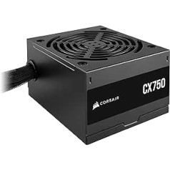 CORSAIR CX750 ATX 750W Power Supply - 80 Plus Bronze Certified - Low Noise - Coated Cables - Non-Modular - EU - Black