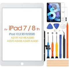 Touch Screen for iPad 7/8 10.2 Inch 2019 2020 7th 8th Digitizer Touch Screen Panel Repair Kit, No Home Button, for iPad A2197 A2198 A2200 A2270 A24 28 A2 429 A2430 (Not LCD)