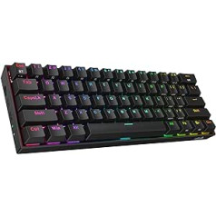 Redragon K530 Pro Draconic 60% Bluetooth/Wired/2.4GHz Wireless Mechanical Keyboard, 61 Keys, Hot Swappable RGB Gaming Keyboard with Clicky Blue Switch, for Windows/Mac/Android