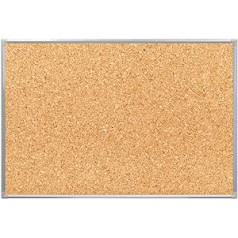 Cork Board Natural Cork Board Durable and Strong Cork with Aluminium Frame for Office School and Home Notice Board 90x60cm