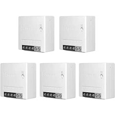 SONOFF Mini R2 Smart Light Switch, 5 Pieces, 2-Way WiFi Intelligent, Universal DIY Module for Automation Solutions in Intelligent Home Technology, 2.4G WiFi, App Control, Alexa Supported