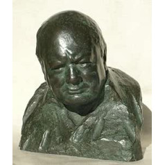 Winston Churchill Wartime Leader Resin Bust Signed Nemon Sculpture